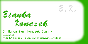 bianka koncsek business card